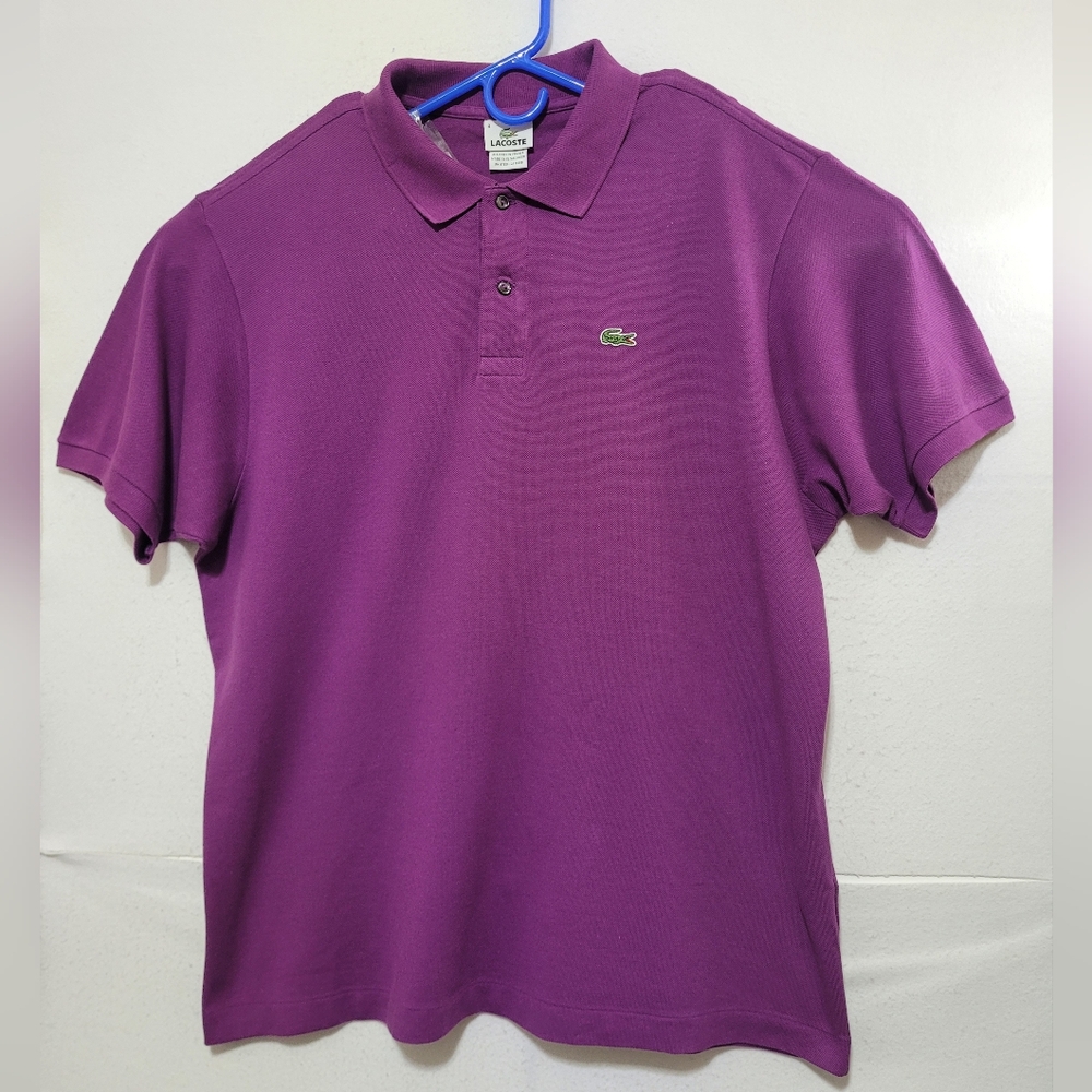 LACOSTE REGULAR FIT 100% COTTON POLO SHIRT SIZE 3XL-8 PURPLE